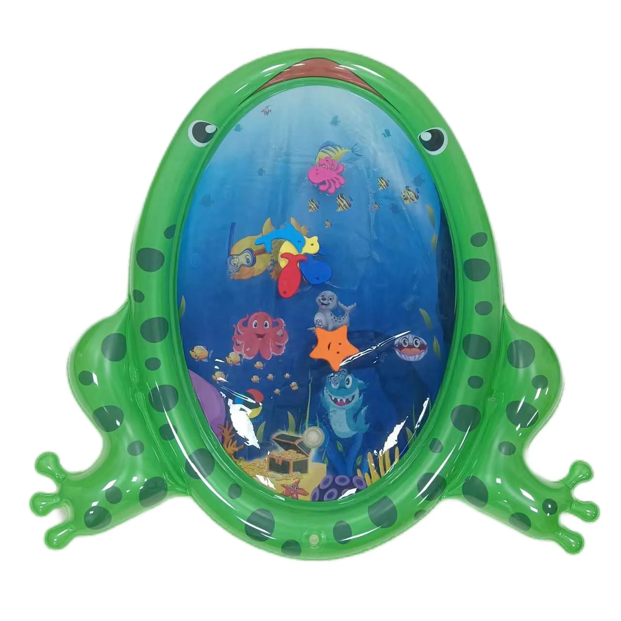 The stereoscopic frog slaps the water mat water play mat baby water mat