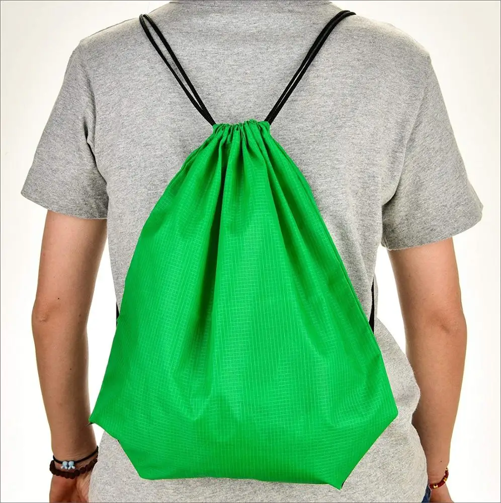 Custom Logo eco friendly Sport Gym Nylon sport Drawstring Bag