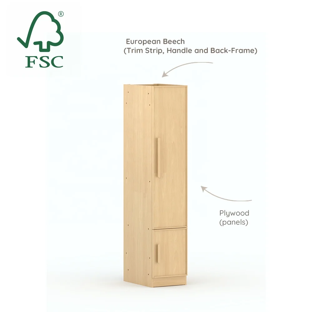 Only B2B Boori Modern Bedroom Small Size Single Door Wooden Storage Wardrobe Cabinet Clothes Organizer