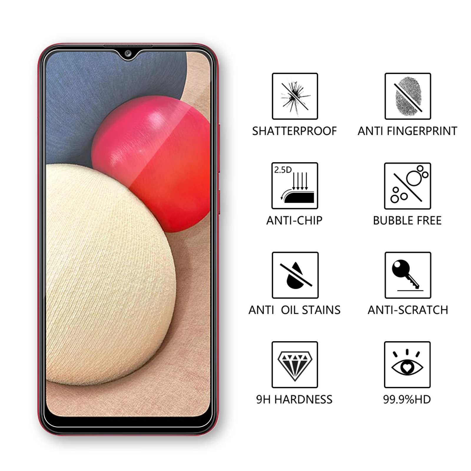 Professional Supply 9H Mobile Tempered Glass Screen Protector Crystal Clear Phone Camera Lens For Samsung