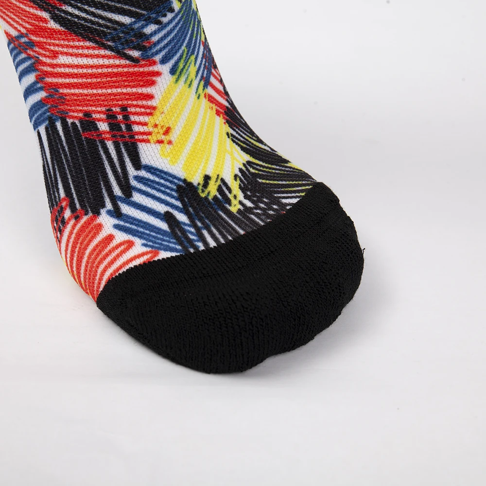 Knee high sublimation socks quality cotton street fashion long compression sport mens socks