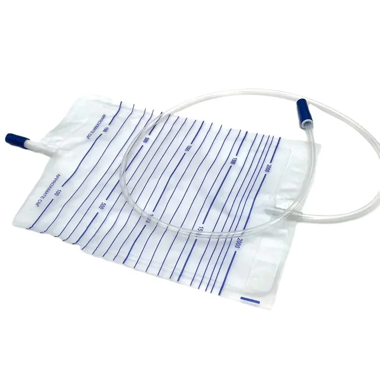 Factory hot selling Disposable medical Single-Use Urine Bag with pull-push valve/ Urine Bag Urine Collection Bag