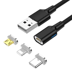Wholesale IPSKY on stock oem multiple 3A fast charging port 7 pin micro usb Magnetic Cable