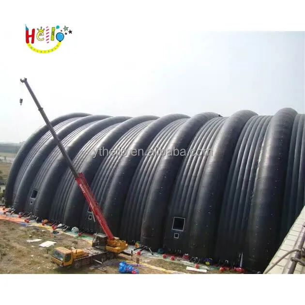 Giant Commercial Inflatable Storage Warehouse Building Tent Black huge inflatable aircraft hangar