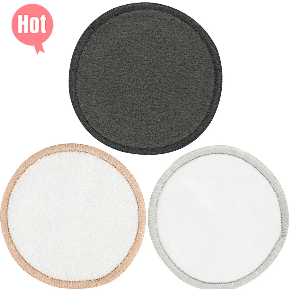 Custom logo facial washable bamboo charcoal cotton pad set cleaning reusable removal makeup remover pads