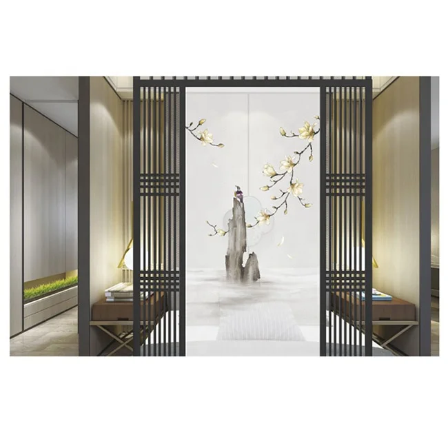 
Bamboo landscape painting Chinese screen porch double sided embroidery room dividers 