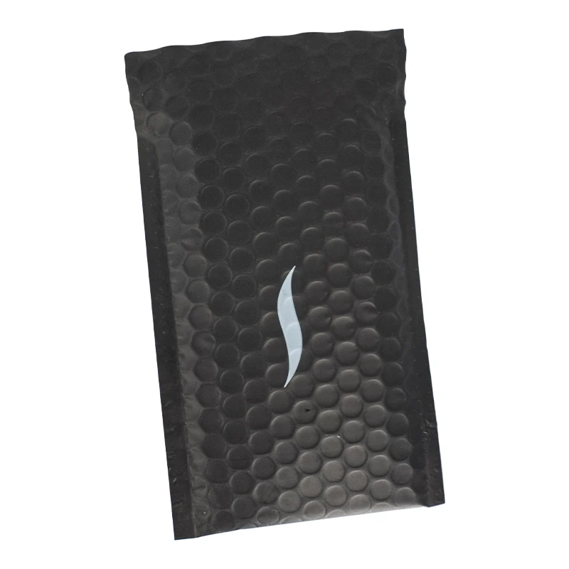 8.5 X 11 Inches Black Poly Bubble Mailer with White Logo Printed