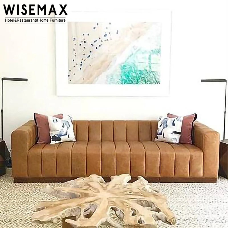 WISEMAX FURNITURE Luxury Double Seat Commercial Furniture Couch Restaurant Cafe Set Microfiber Leather Sofa for Hotel Home