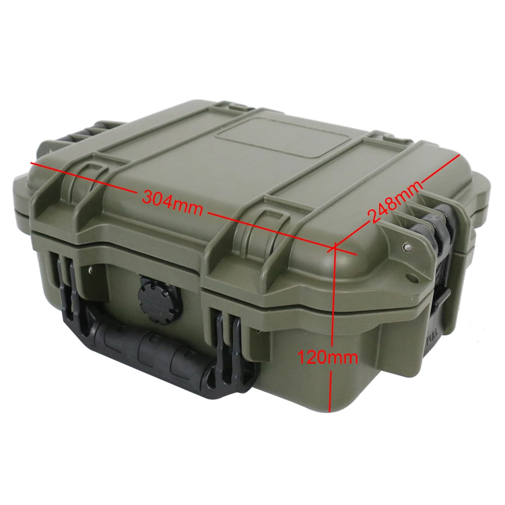 Plastic Hard Storage Case Waterproof Carrying Camera Case w/ Foam