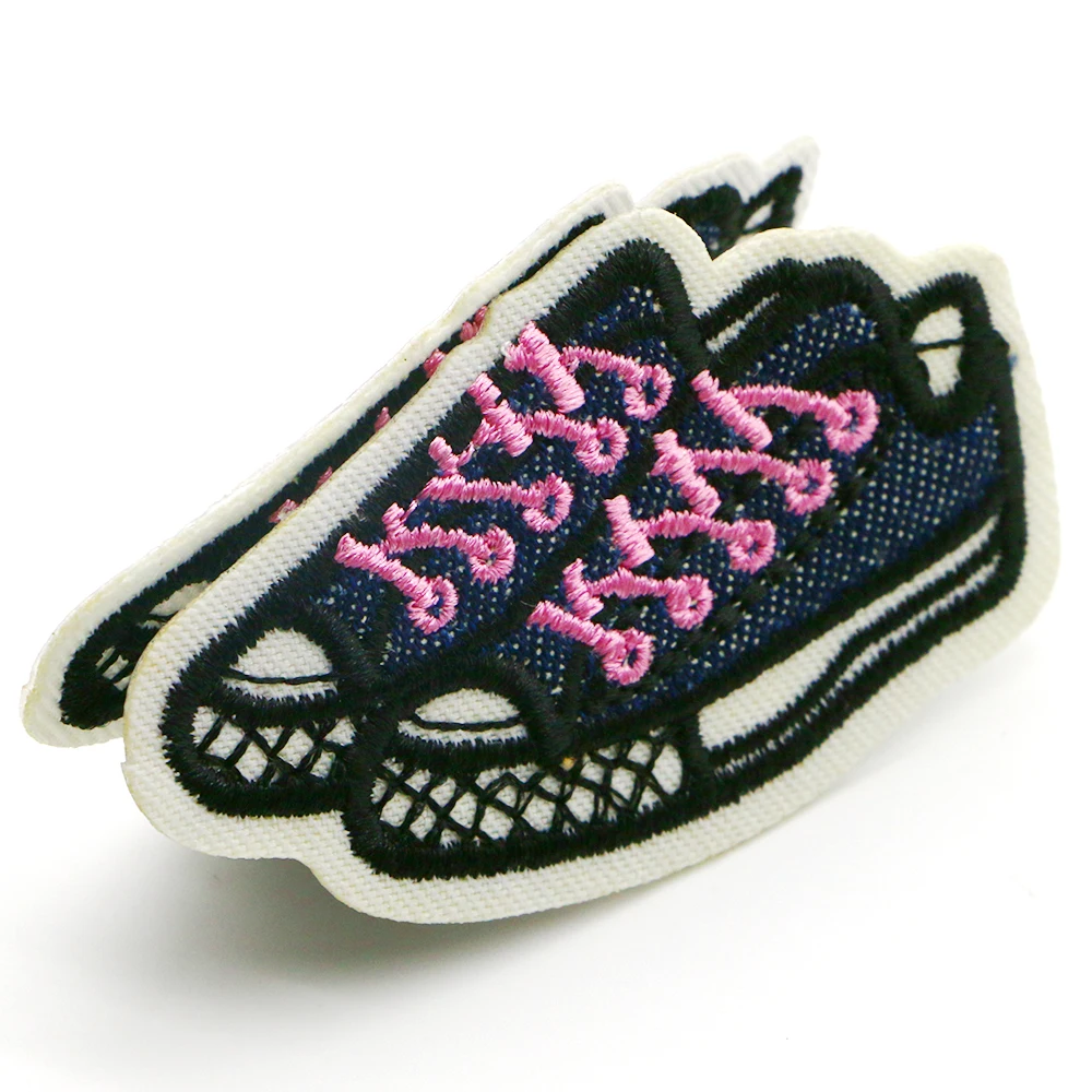 Cheap Price High Quality Customer Shoe Logo Design Embroidery Patches/ Machine Woven Small Patches for Hats, Bags