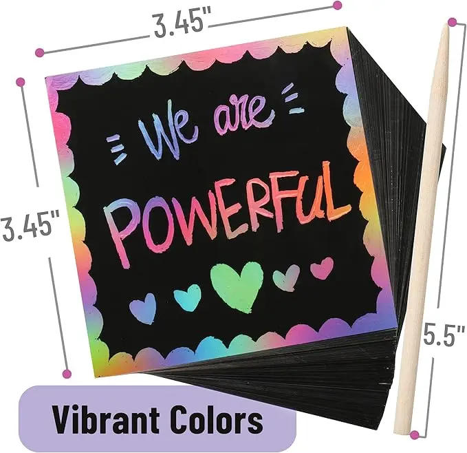 Scratch Paper Art Set 10 Sheets Rainbow Magic Scratch Art Black Scratch It Off Paper Crafts Notes Drawing Boards Sheet