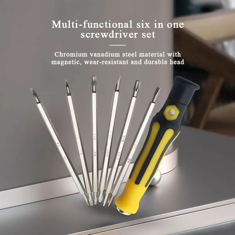 6 in 1 Mini Screwdriver Set Computer Phone cross Y U shape bits Repair 6 pc watch pocket eyeglass mini precision screwdriver set