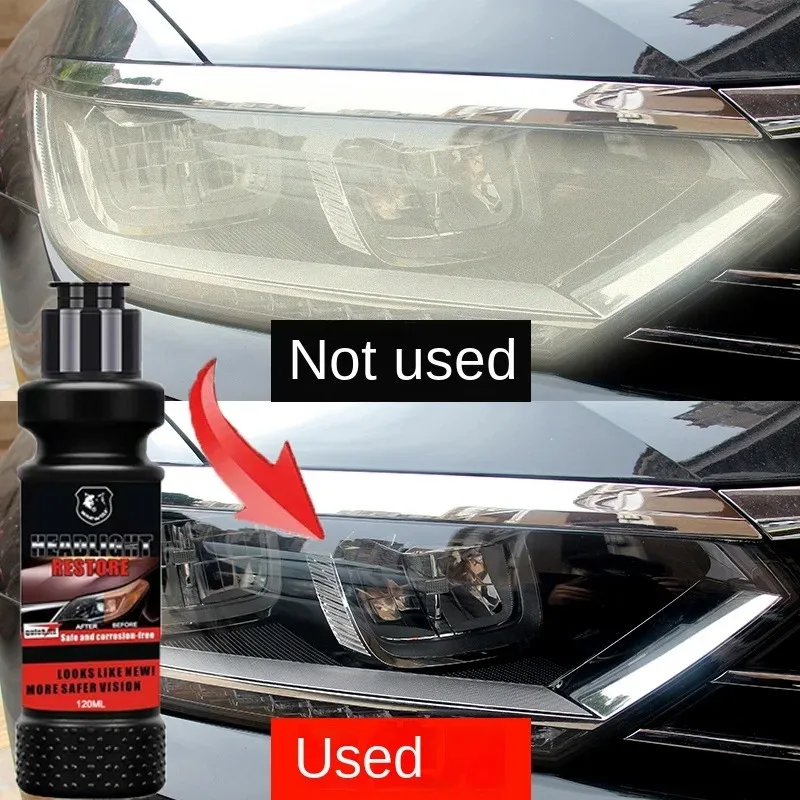 Car Headlight Restoration Polishing Kits Headlamp Scratch Remover Repair Cleaning Paste Remove Oxidation Headlight Polish Liquid