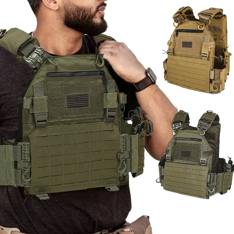 Custom Logo Quick Release Plate Carrier Molle System Body Security Tactical Vest for Outdoor Hunting Training Safety