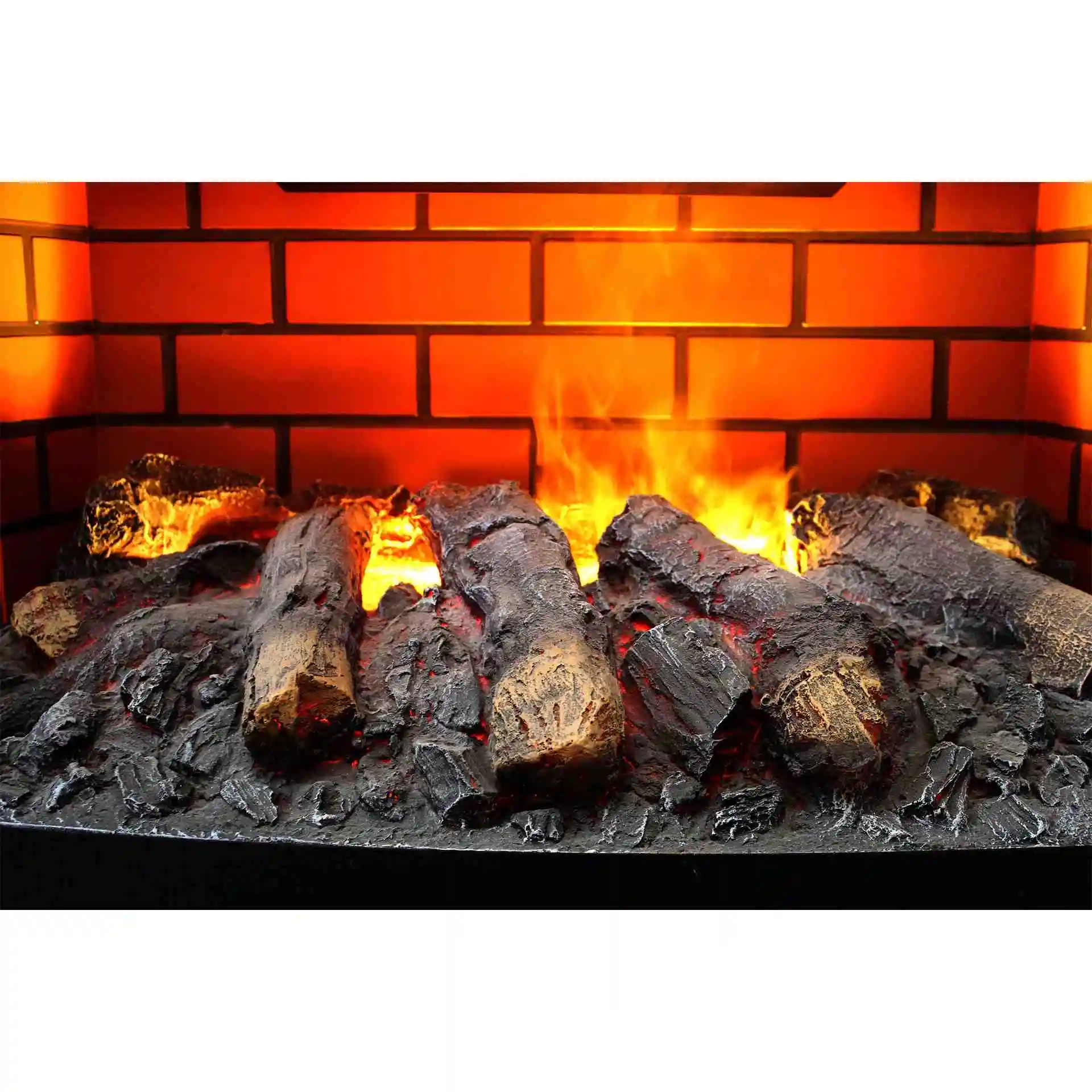 26 Inch Curved Front Water Vapor Electric Fireplace Insert Steam Flame Effect Fireplace Heater Firebox with Brick Wall