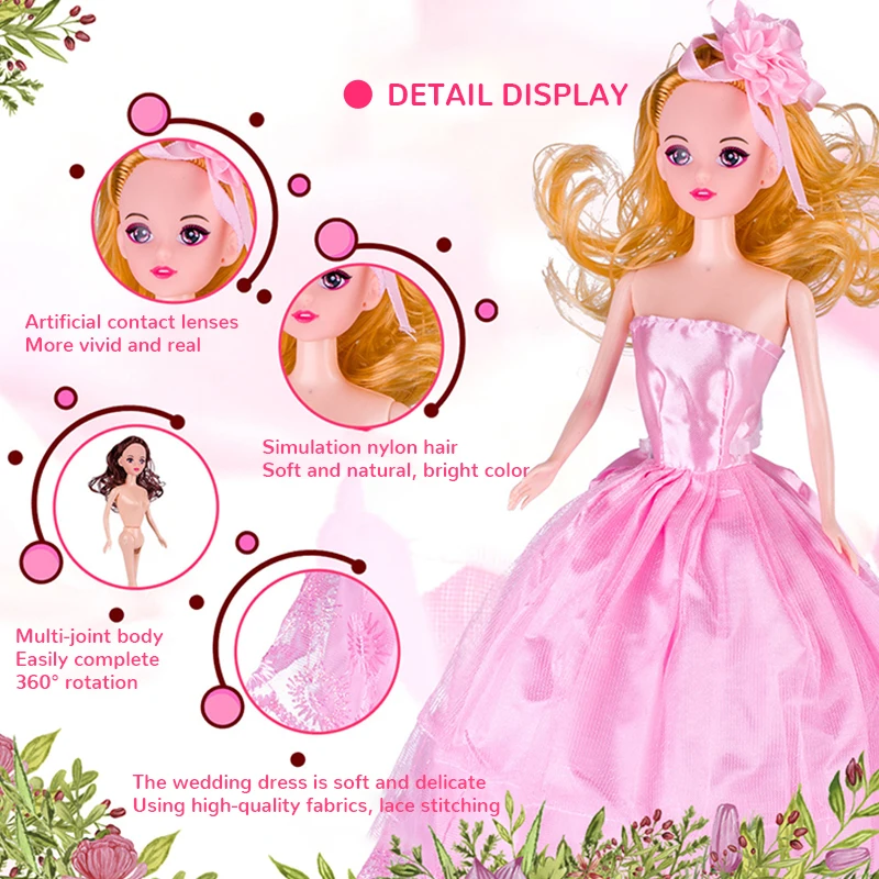 High Quality Dolls Play Set 11.5-inch Princess Kids toy set Girls makeup dress up games 11 inch nice doll
