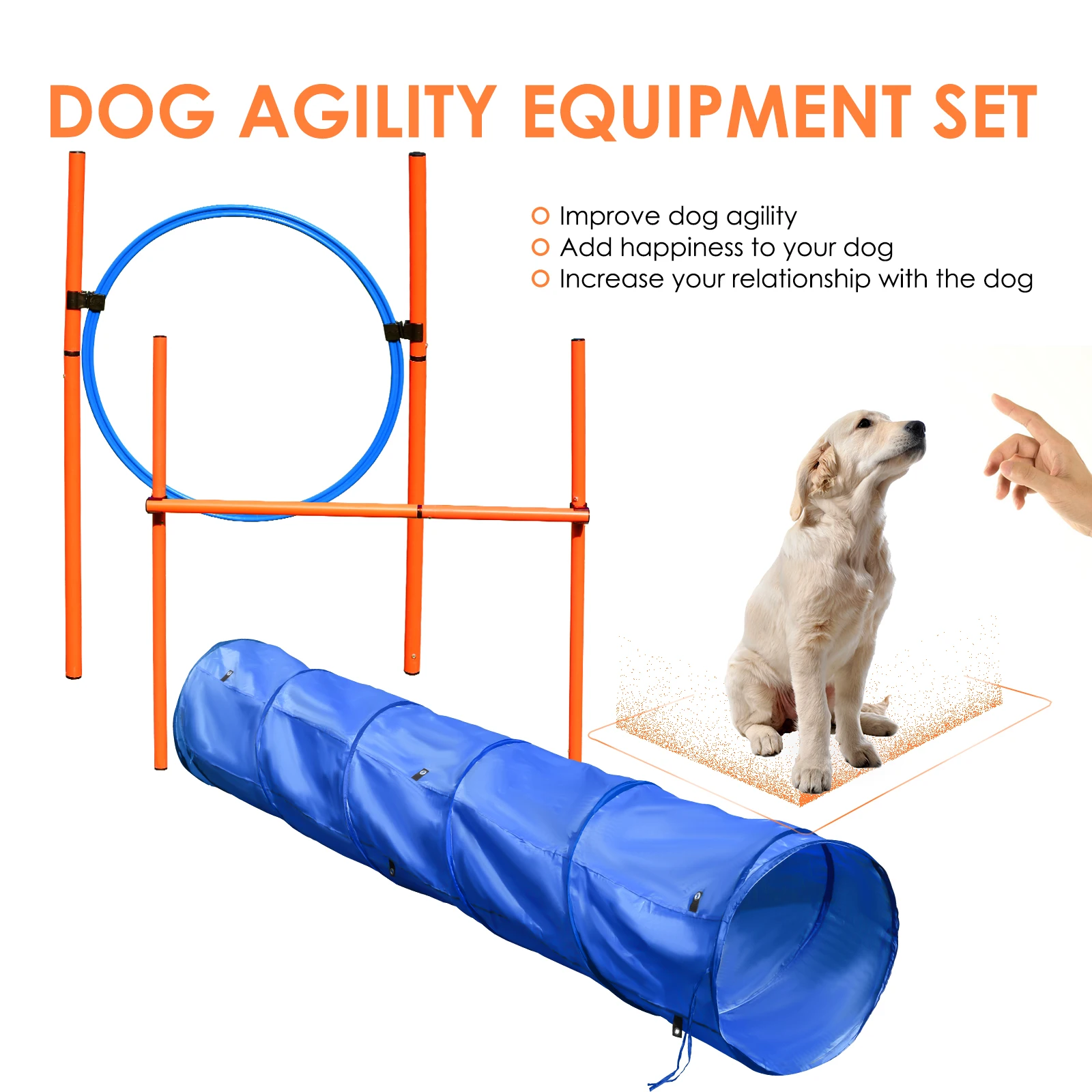 LXY-N411 Dog Agility Training Equipment Tunnel Poles Hurdles Exercise Pet Obstacle Course Agility Pet Training Set