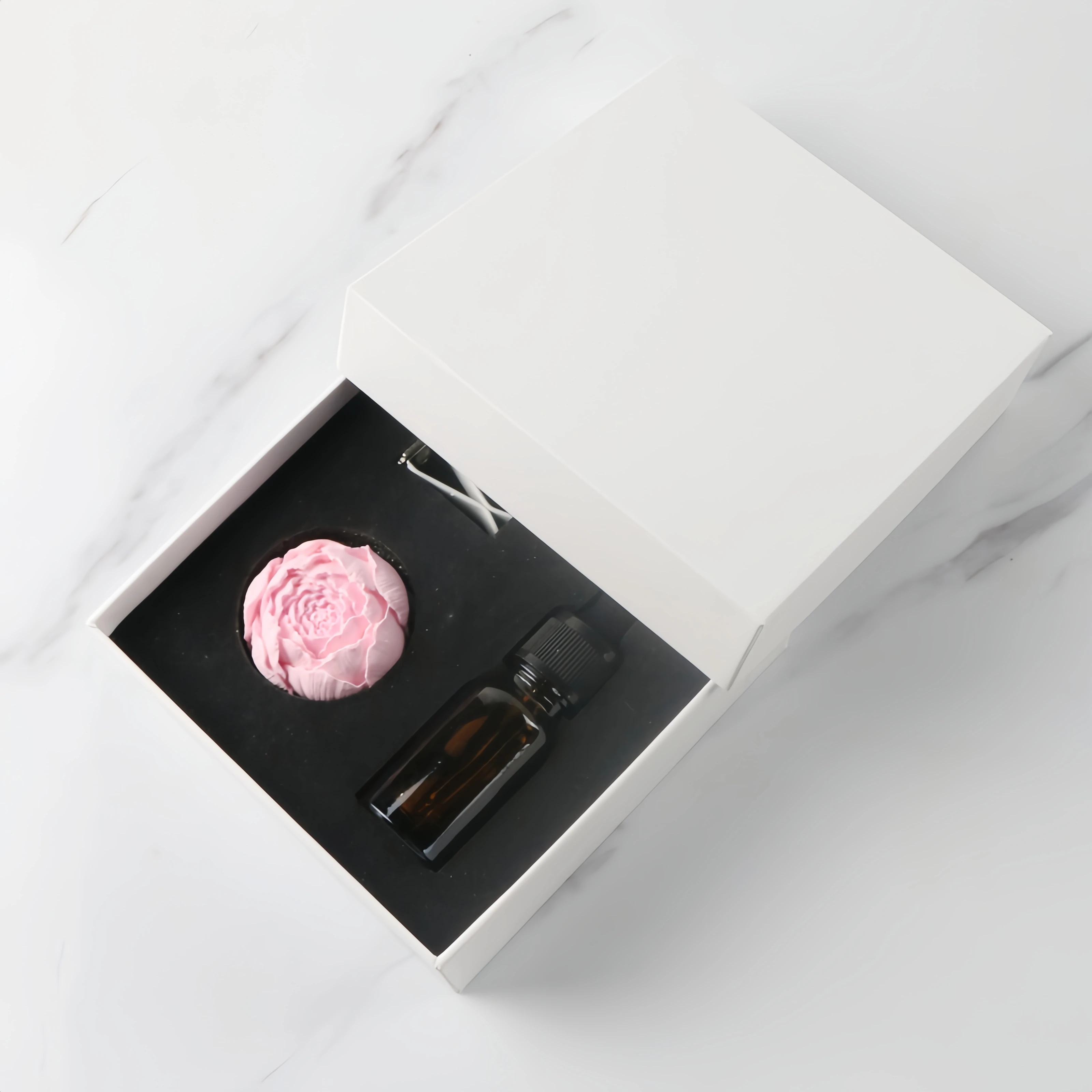 FinRu Wholesale Pink Ceramic flower aromatherapy Essential oil Stone car decorative air freshener vent clips diffuser