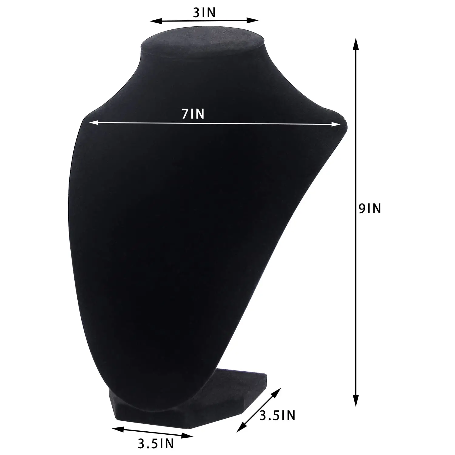 Black flannel Custom Necklace Display Velvet Jewelry Bust Mannequins For Jewelry Display