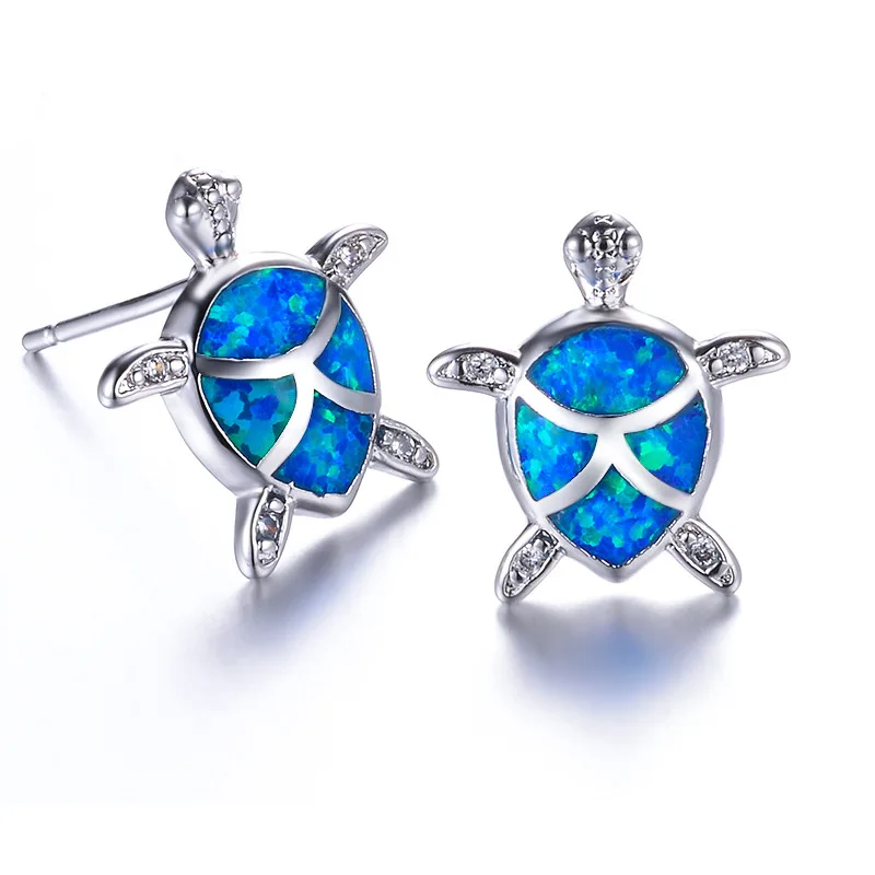 S925 Turtle Stud Earrings Women Small Sea Turtles with Push Back Studs