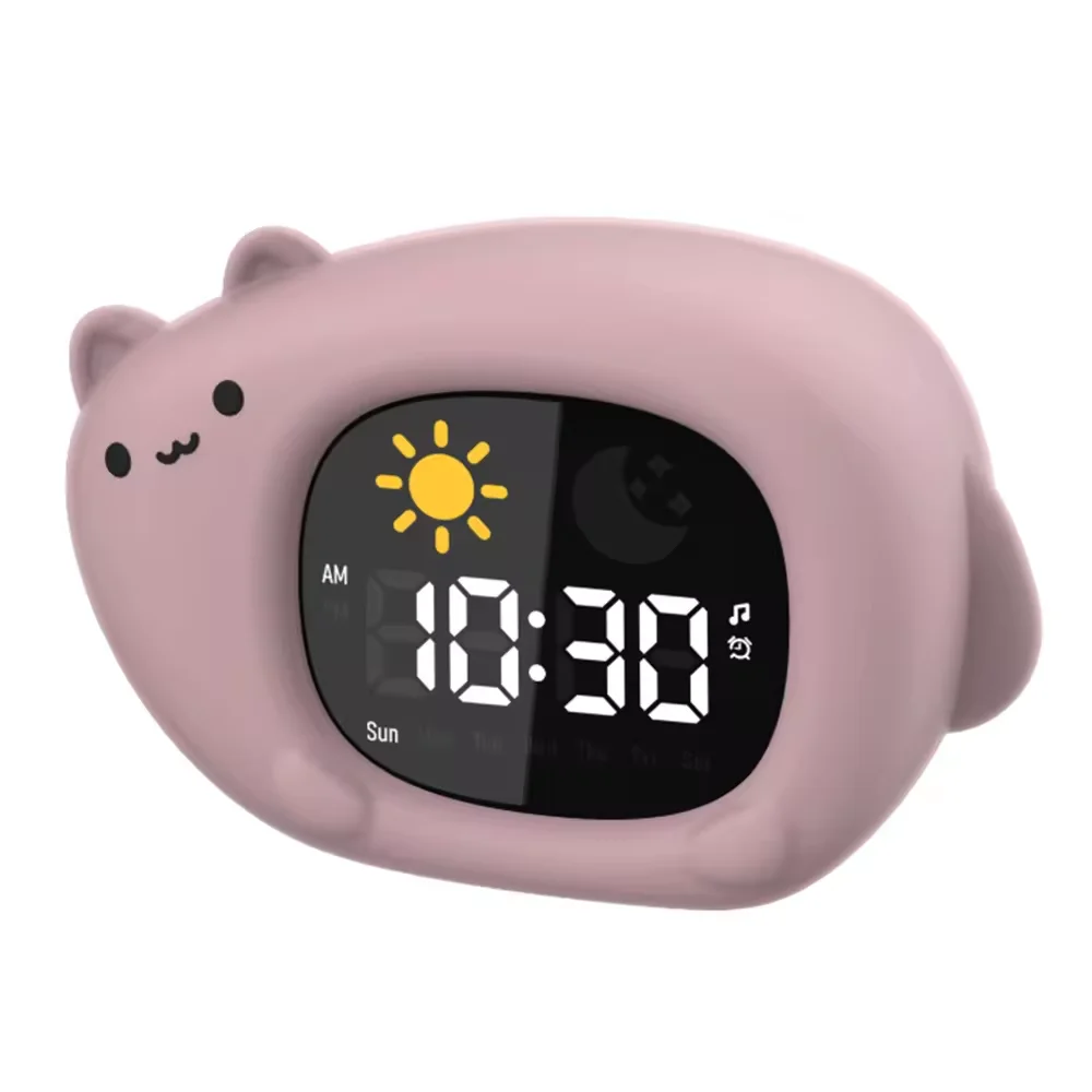 Custom Wake Up Light Sleep Trainer 7 Color Change Led Digital Lcd Alarm Clock Children with White Sounds Machine