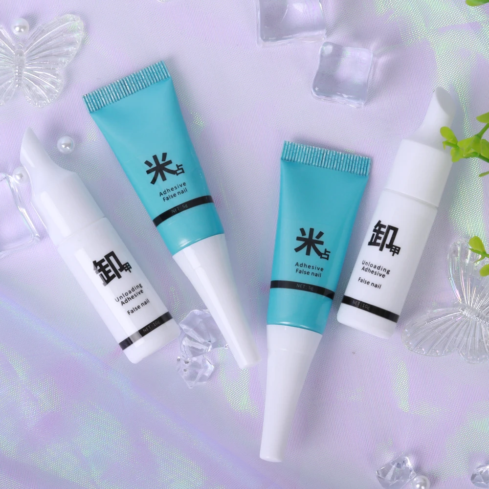 Adhesive Nail Glue Gel Fast Drying Glue with Remover for Fake Acrylic Nails and Press on Nails Kit Glue Gel