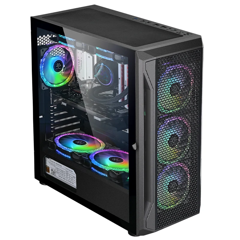 SNOWMAN Majestic Design Computer Gaming Case Full Tower EATX ATX MATX Mini ITX Black Desktop Case Tempered Glass PC Cabinet Case