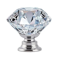 Hoone High Quality Furniture Hardware Shiny Kitchen Cupboard Crystal Drawer Door Pull Knob Handles