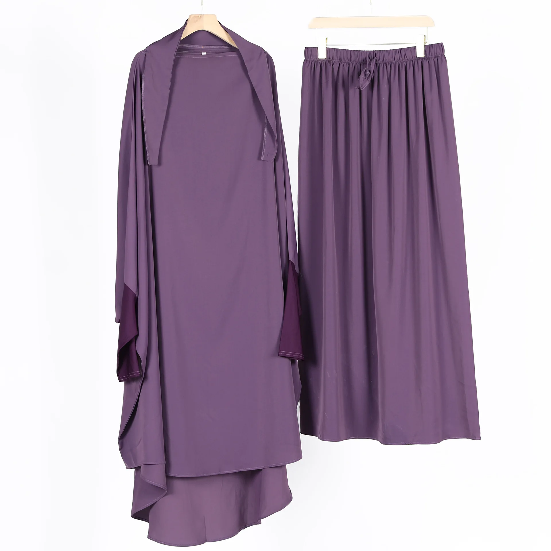 Мусульманские комплекты для женщин Jilbab Abaya Dubai свободная однотонная традиционная праздничная одежда ислам молитвенная одежда с полным покрытием платье Рамадан