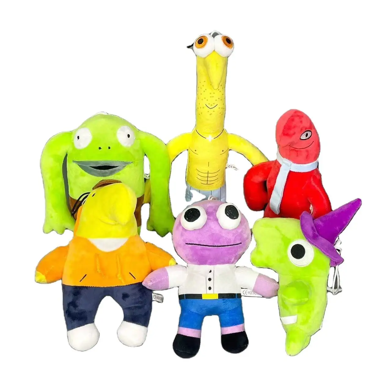 Aolan New Style Smiling Friends Plush Toy Green Sausage Mouth Doll Mr. Frog Purple Hat Little Green Doll Plush Toy