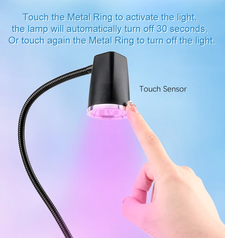 New Sensor Touch UV Led Mini Nail Lamp Sensor & Rechargeable Cordless 18W Focused Beam Polish Dryer Portable and Desktop
