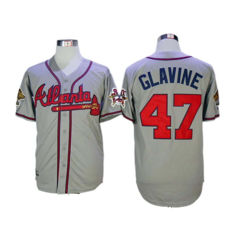 Atlanta 1995 WS Brave Jersey Bobby Cox Javy Lopez Chipper Jones David Justice John Smoltz Greg 31 Maddux Tom Glavine Jersey