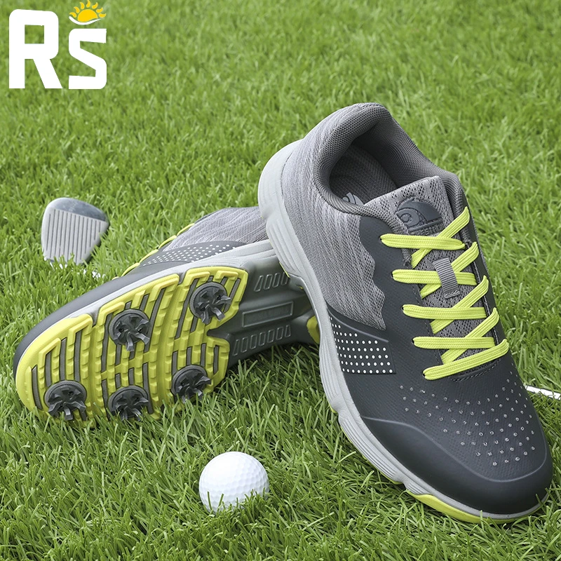 Wholesale Nylon Squares Number 1 Ecoc Leather Spike Mens Custom Golf Shoes Men Waterproof Kid
