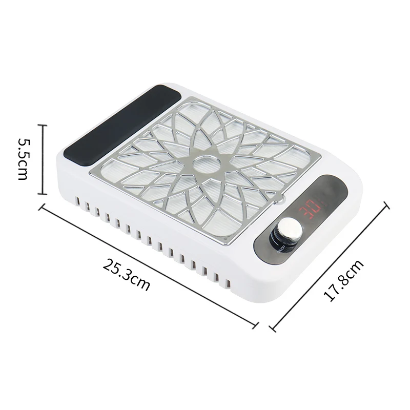 DKW Nail Art Vacuum Cleaner New 80W -Q2  Large Wind Single Turbine fan Electric Nail Dust Collector with Arm Hand Rest Pillow