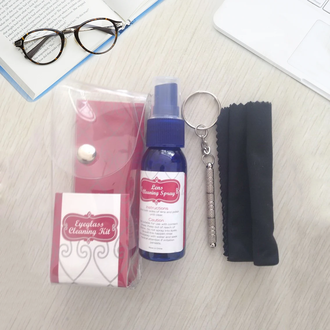 Glasses cleaner aluminium eyeglasses car lens cleaner with display