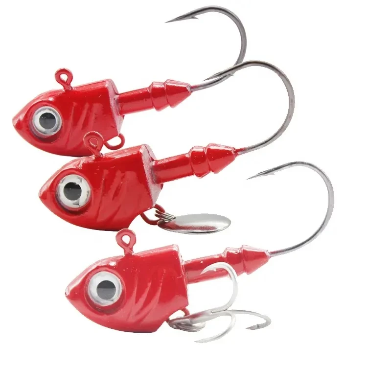 3.5g-33g Doc heavy road subred fish type lead head hook Blood trough hook with glitter hook Perch Mandarin fish
