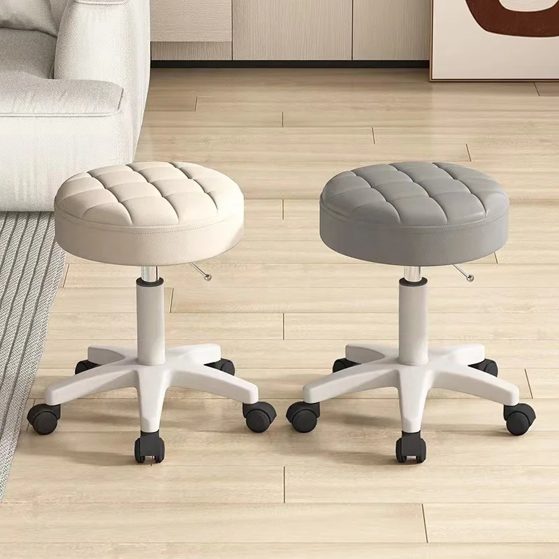 Metalbrother High Quality PU Leather Red Color Round Bar Stools Chair With Footrest High dental lab furniture