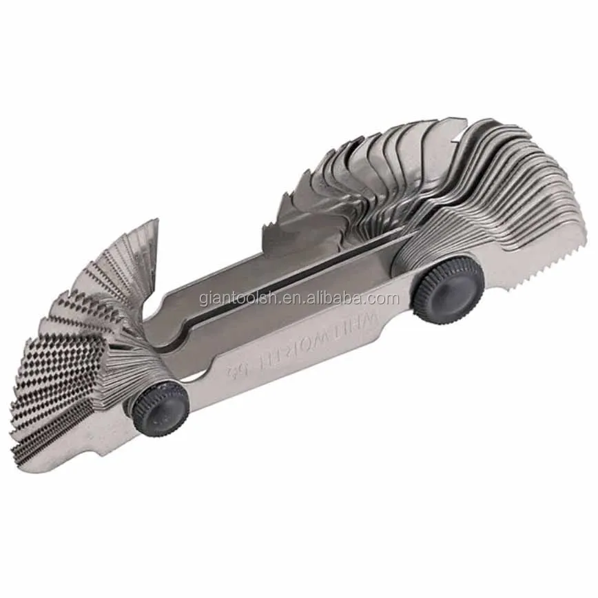 High Precision Screw Pitch Gauge SAE Whitworth 55-Degree & Metric 60-Degree Grip Whitworth Screw Thread Pitch Gauges Tools