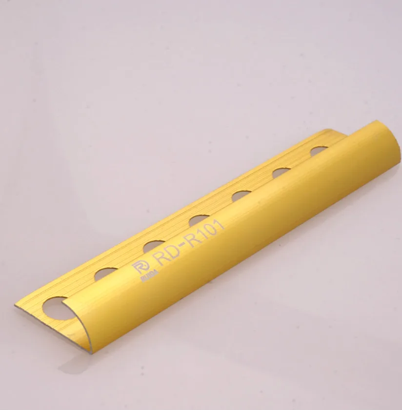 12mm Aluminum External Round Open Kitchen Bathroom Ceramic Tile Edging Trim Corners