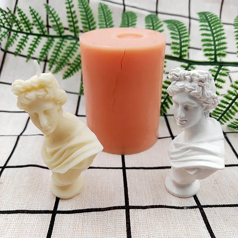 NO113 DIY Greek mythological character Apollo candle mold cake decoration silicone mold