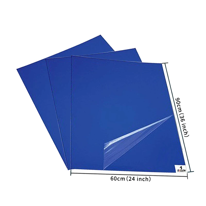 
Custom color size 60*90cm 24'x36' 4.5C 30layers blue disposable cleaning dust clean rooms floor sticky mat 