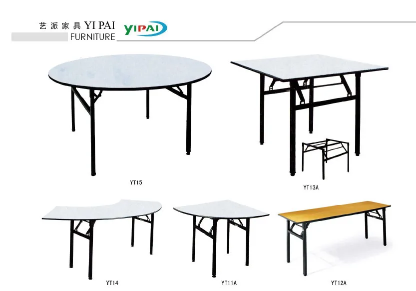 metal Folding PVC table top banquet  indoor office/outdoor steel frame folding restaurant dining table
