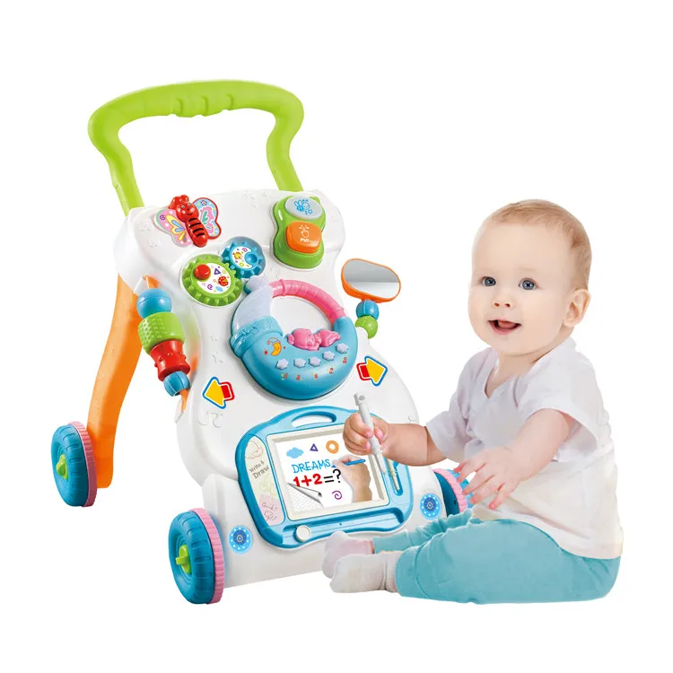 Amazon sell like hot cakes Baby multi-function walkers adjustable height trolley toys