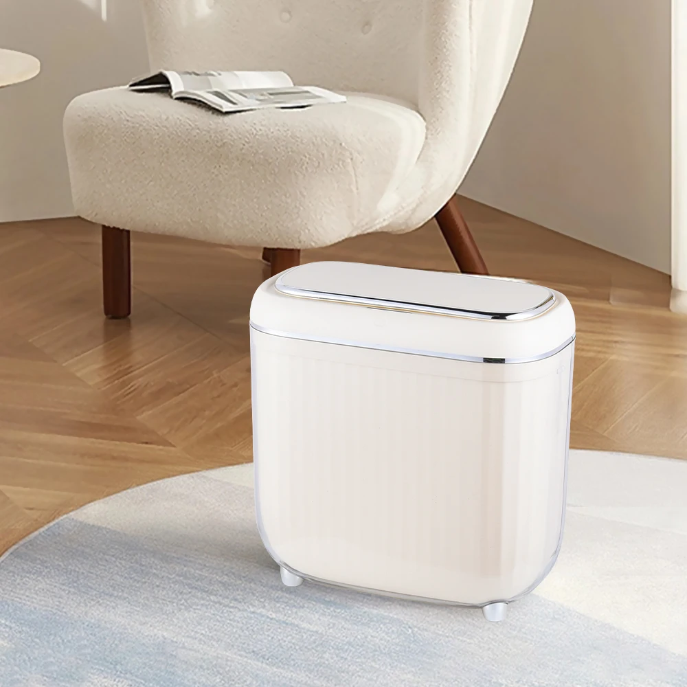 10L Rectangular Smart Trash Can Electronic Tap Sensor Garbage Can Auto Induction Smart Waste Bin