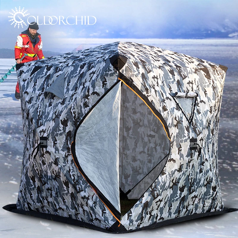 Pop up Custom Outdoor Sauna Tent Room Portable Square Hiking Insulated Camping Ice Cube Winter Fishing Tent Winter Hot Tent