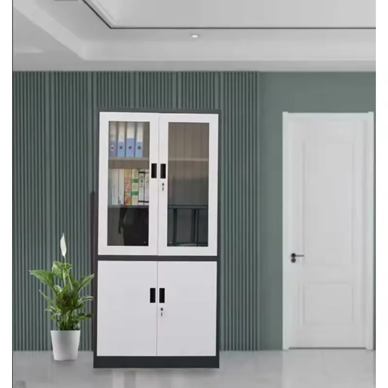 Best Selling Morden Design Multi-layer Steel Filing Cabinet Sliding Glass Two-door Metal Cabinets
