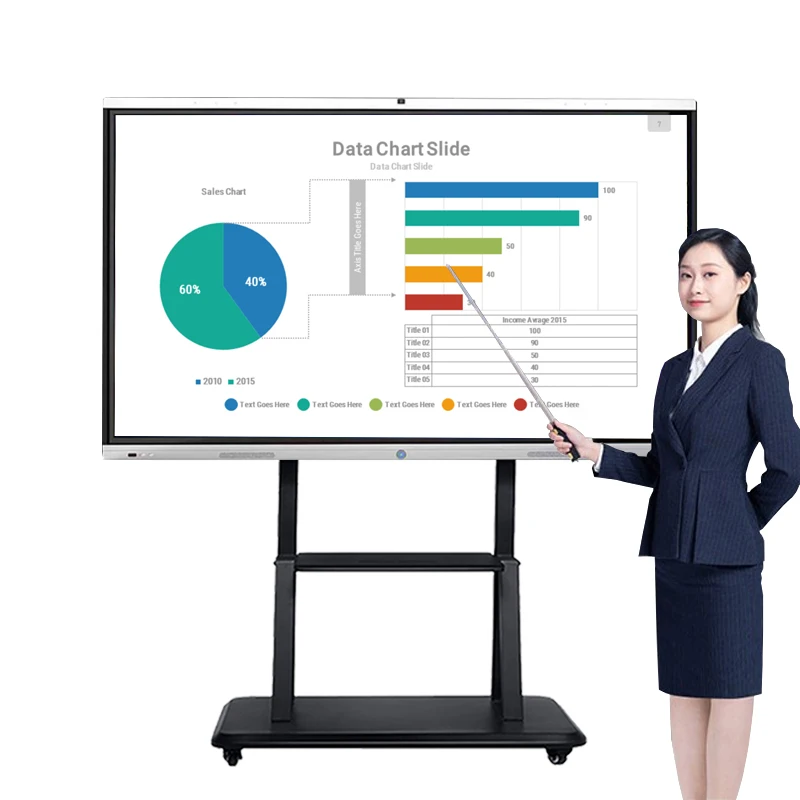 65 inch 4K resolution LCD touch screen monitor all in one whiteboard interactive smart board