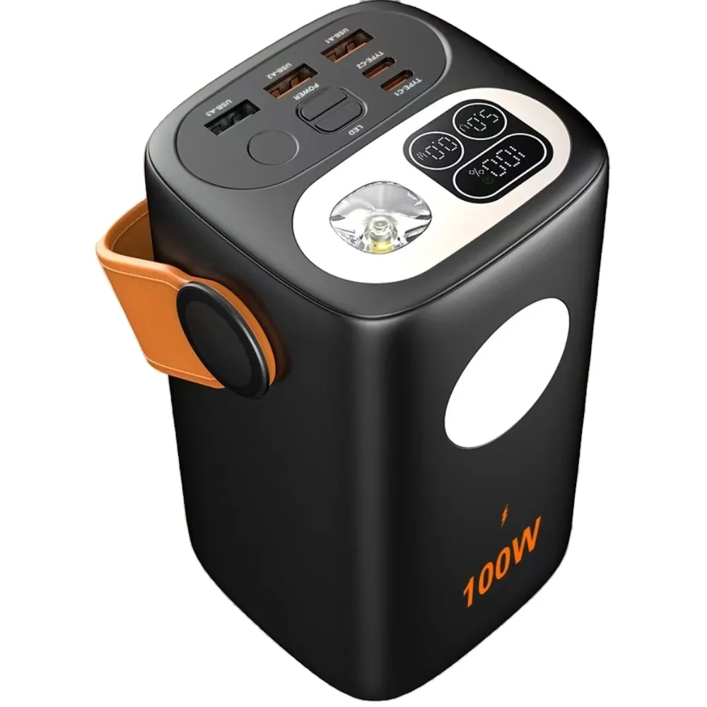 100W Portable Power Station, 60000mAh High Capacity Power Bank Backup Battery Pack, with 3 Output  2 Input, 3 USB , for Outdoor