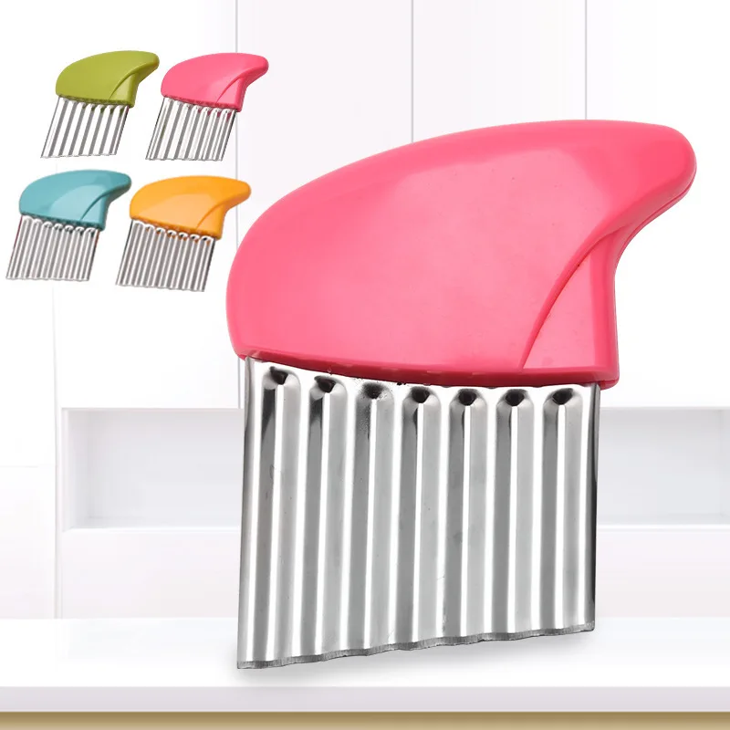 Stainless Steel Potato Crinkle Cutter Knife Multifunctional Potato Onion Wave Cutter Slicer