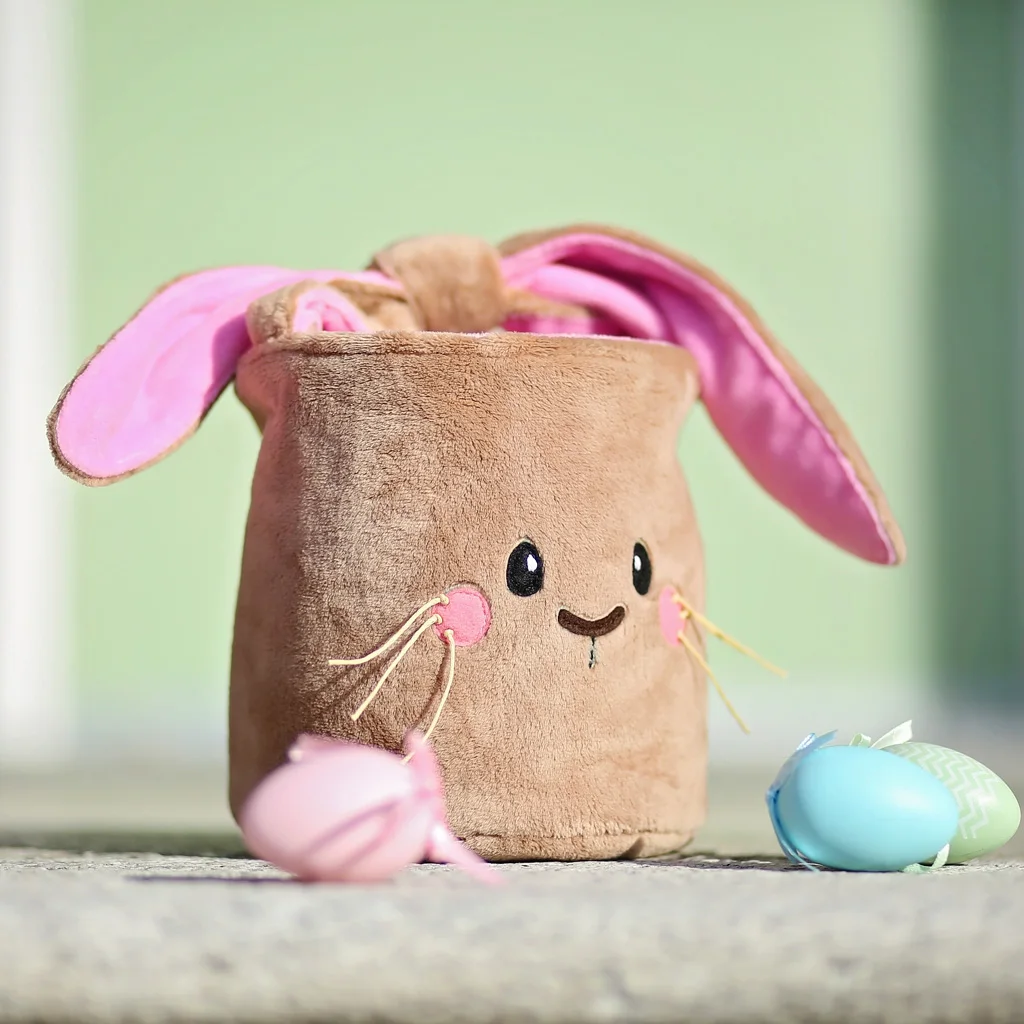 Wholesale Personalized Easter Gift Bag Custom Kid Eggs Long Plush Bunny Ear Easter Baskets